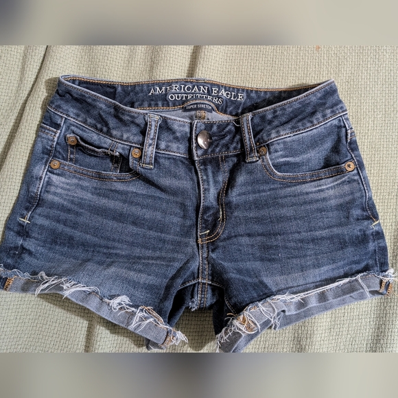American Eagle Outfitters Pants - American Eagle Outfitters  Super Stretch Women's Blue Denim Shorts